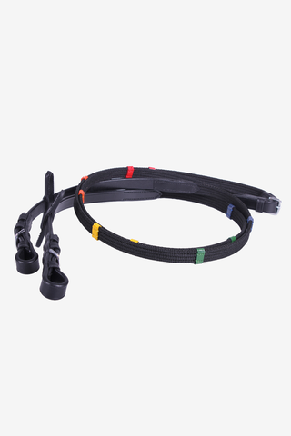 QHP Tøjle med farvede stop Sort