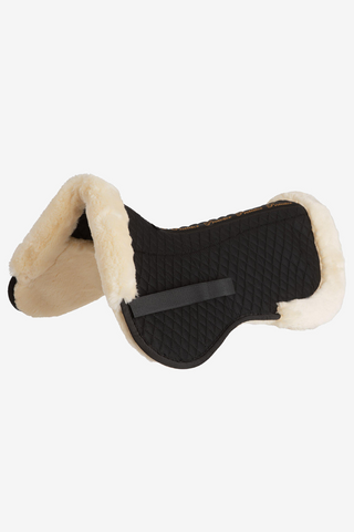 Sadelpad Fuskepels Sort/Creme