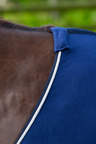 Fleecedækken med Dekor Navy/sølv