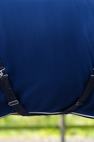 Fleecedækken med Dekor Navy/sølv