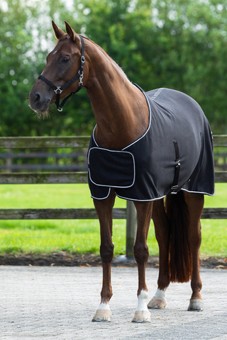 Fleecedækken med Dekor Sort/sølv