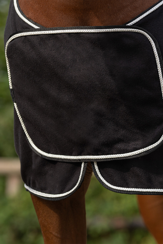 Fleecedækken med Dekor Sort/sølv