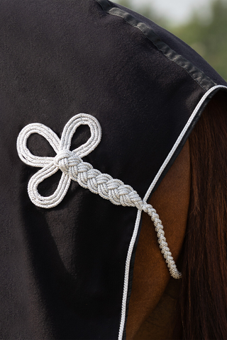 Fleecedækken med Dekor Sort/sølv