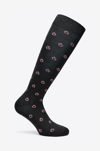 Mini Jacquard Ridstrømper Black/Grape Shake