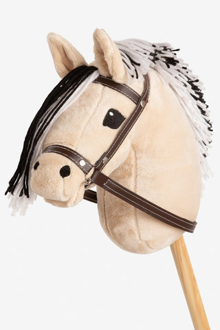 Steckenpferd Greta Beige mit Schwarz/Weißer Mähne