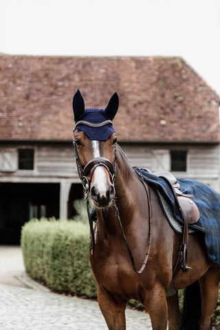 Ridtäcke Heavy Fleece Blå/Svart