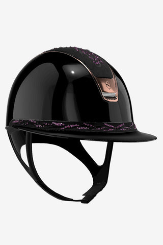 2.0 Glossy Miss Shield Flower Swarovski Vint.Rose + Trim PinkGold + 5st Swarovski + Crystal Blazon Svart