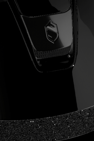 2.0 Glossy Miss Shield Frontal Band Crystal Fabric Black