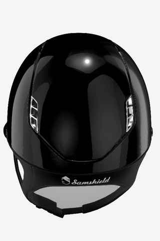 2.0 Glossy Miss Shield Frontal Band Crystal Fabric Black