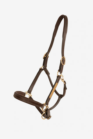 Lädergrimma Namnbricka Brun