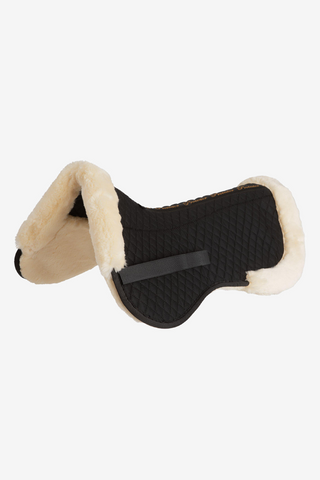 Sadelpad Fuskepels Sort/Creme