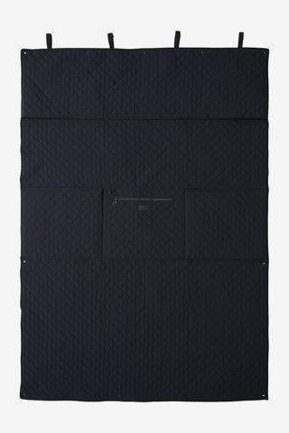 Quilted Box Curtain Black