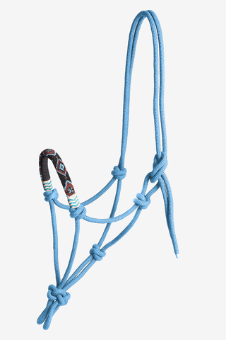 Rope Halter With Beads Light Blue