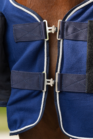 Fleecetäcke med Dekor Navy/silver