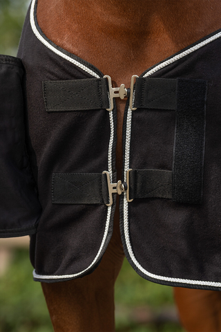 Fleecedækken med Dekor Sort/sølv