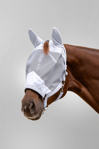 PREMIUM Fly Hood with Halter Silver