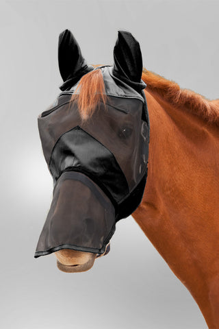 PREMIUM Flughuva med Öron/Nosskydd Svart