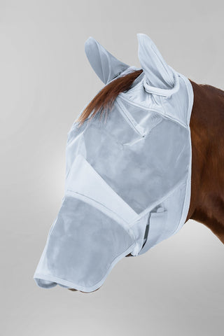 PREMIUM Fly Mask with Ear/Nose Protection Silver