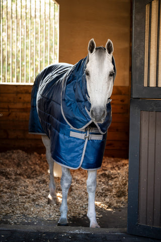 Amigo Ripstop Staldeken Plus Pony 200g Navy/Grey