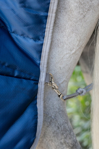 Amigo Ripstop staldeken pony 100g navy/grijs