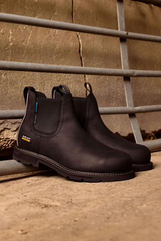 Groundbreaker Chelsea Waterproof Steel Toe Boots Black