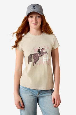 T-shirt Floral Leap Junior Oatmeal