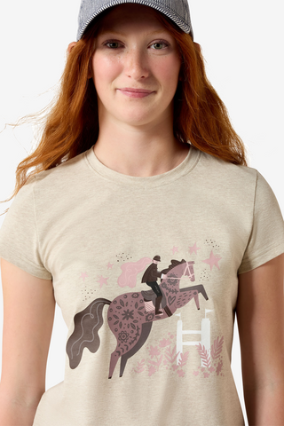 T-shirt Floral Leap Junior Oatmeal