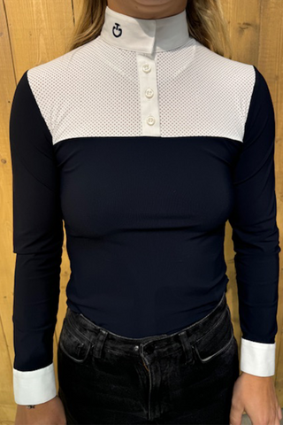 Perforiertes Turniershirt Langarm Junior