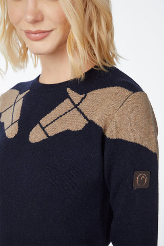 Chennai Sweater Navy/Camel
