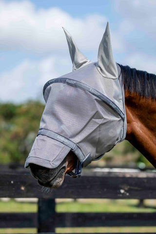 Rambo Fly Mask Plus Titanium Grey Silver