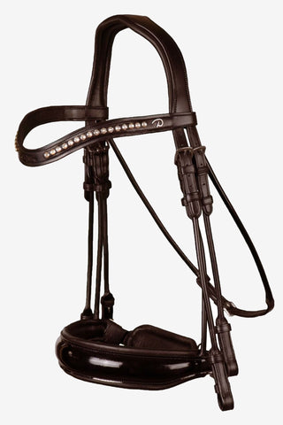 Double Bridle Round Sewn Lacquered Noseband
