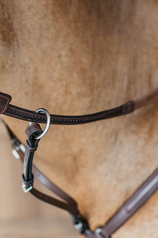Rubber Rein 1/2" Braided New English Brown