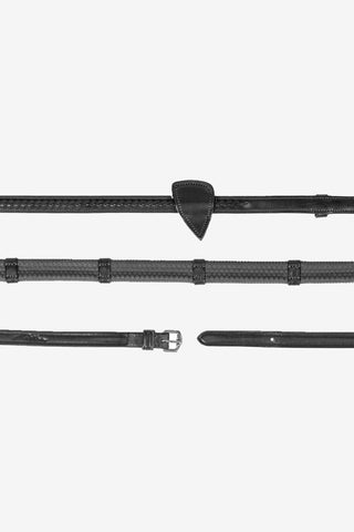 Rubber Rein 1/2" Braided New English Black