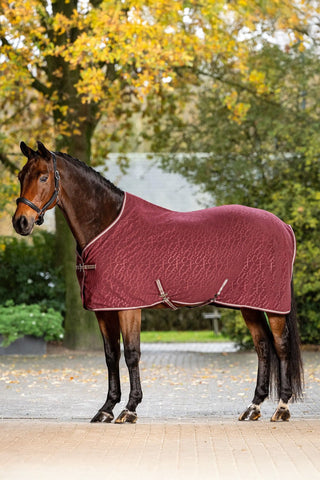 Fleece Rug Monogram Arika Burgundy