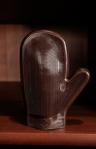 Grooming Deluxe Rubber Grooming Glove Brown