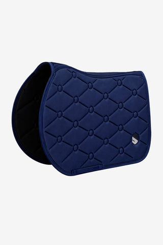 Jumping Saddle Pad Spineshield Embroidered Navy