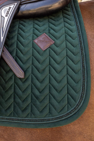 Jump Saddle Pad Velvet Mini Pearls Pine Green