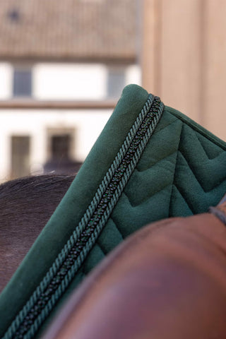 Jump Saddle Pad Velvet Mini Pearls Pine Green