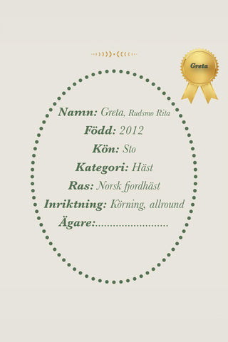 Kæphest Greta Beige med Sort/Hvid man