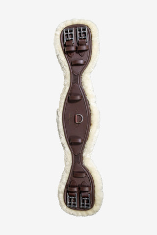 Anatomischer Dressurgurt Lammfell Braun