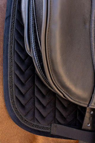 Dressurunderlag Velvet Mini Pearls Sort