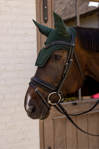 Fly Veil Velvet Mini Pearls Pine Green