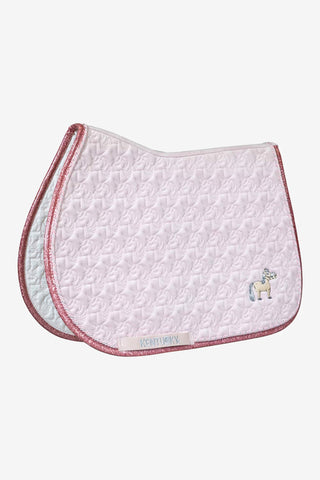 Ponyunderlag Enhjørningshoved Glitter Lyserød