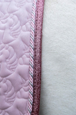 Ponyunderlag Enhjørningshoved Glitter Lyserød