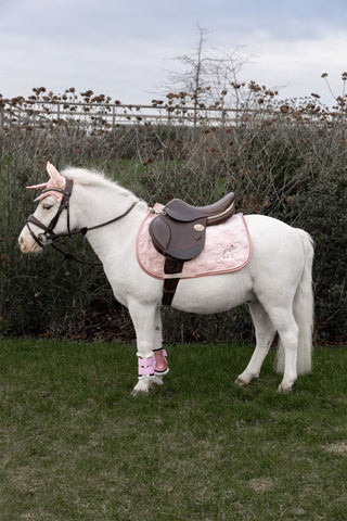 Ponyunderlag Enhjørning Glitter Lyserød