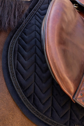 Jump Saddle Pad Velvet Mini Pearls Black