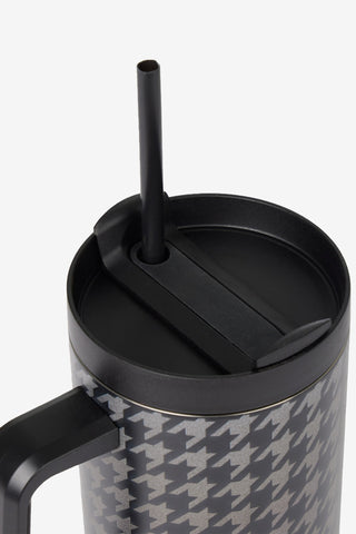 Aspen Thermosflasche Hahnentritt Schwarz