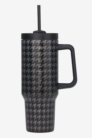 Aspen Thermosflasche Hahnentritt Schwarz