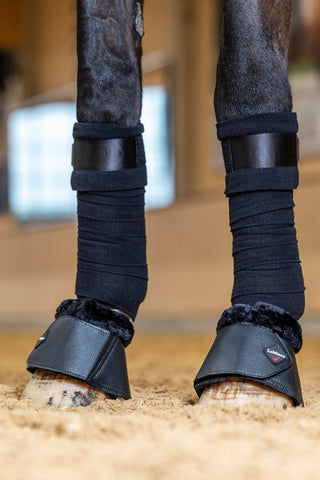 Fleece Wrapround Boots Black