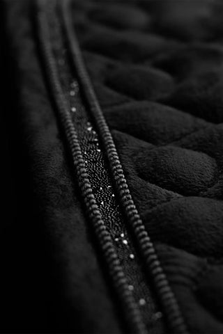 Suede Crystal Dressage Saddle Pad Black